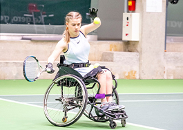 Support for a wheelchair tennis masterclass